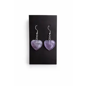 Amethyst Heart Shaped Earrings