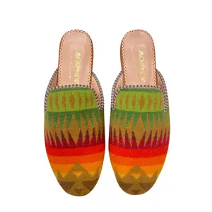 Morphew Collection Mexican Blanket Canvas Mules Sz.39