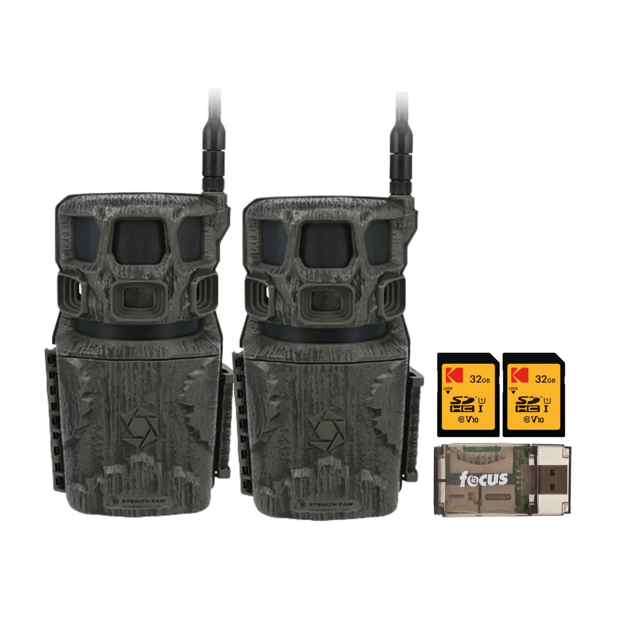 Stealth Cam Revolver Pro 3.0 Hunting Trail Camera (2-Pack) Bundle with 1080p Recording, SD Memory Card, Stream Capability, Mobile Compatibility, USB Connectivity, False Image Detection, Live View, PIR Zone Selection