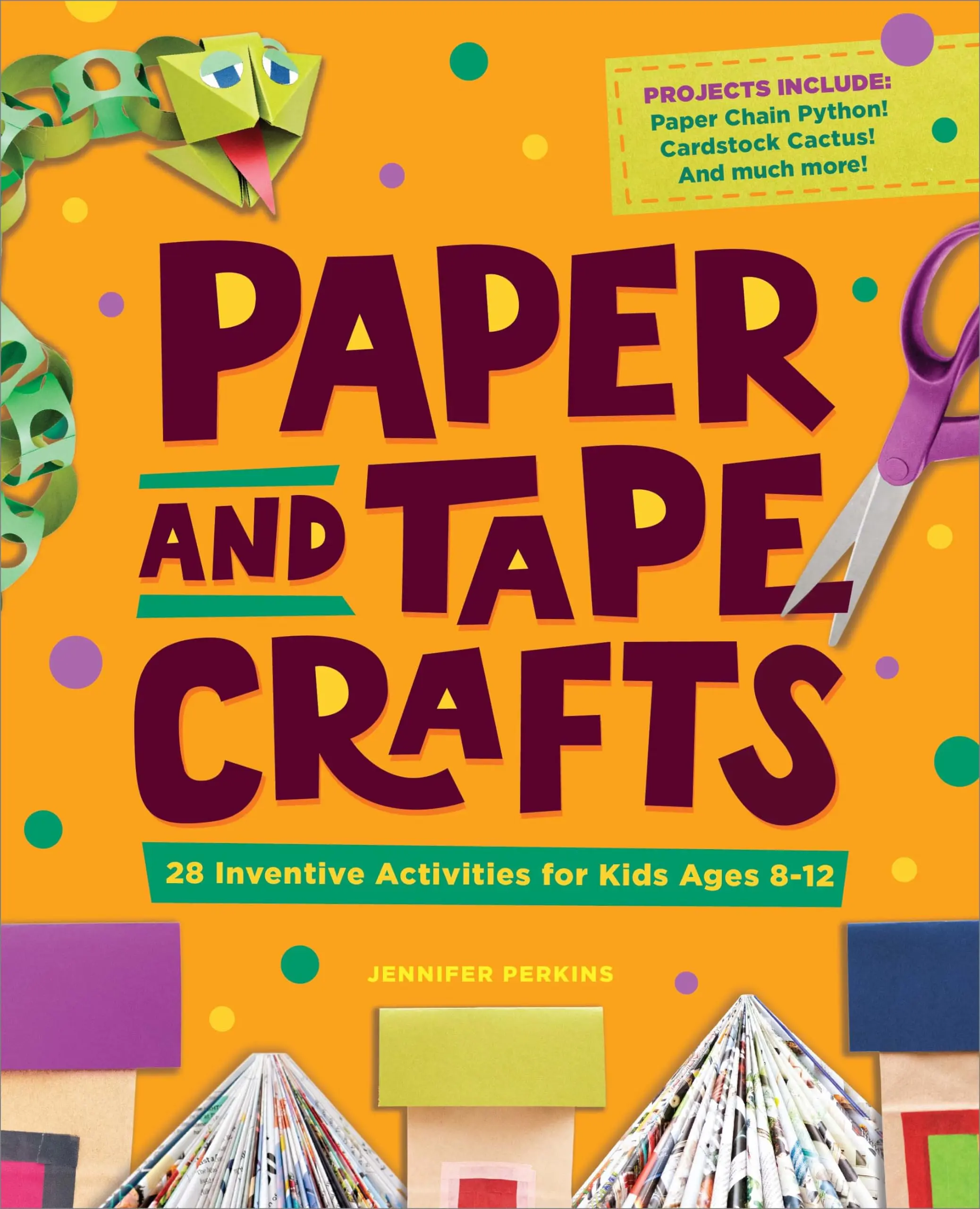Paper and Tape Crafts: 28 Inventive Activities for Kids Ages 8-12 -- Jennifer Perkins - Paperback