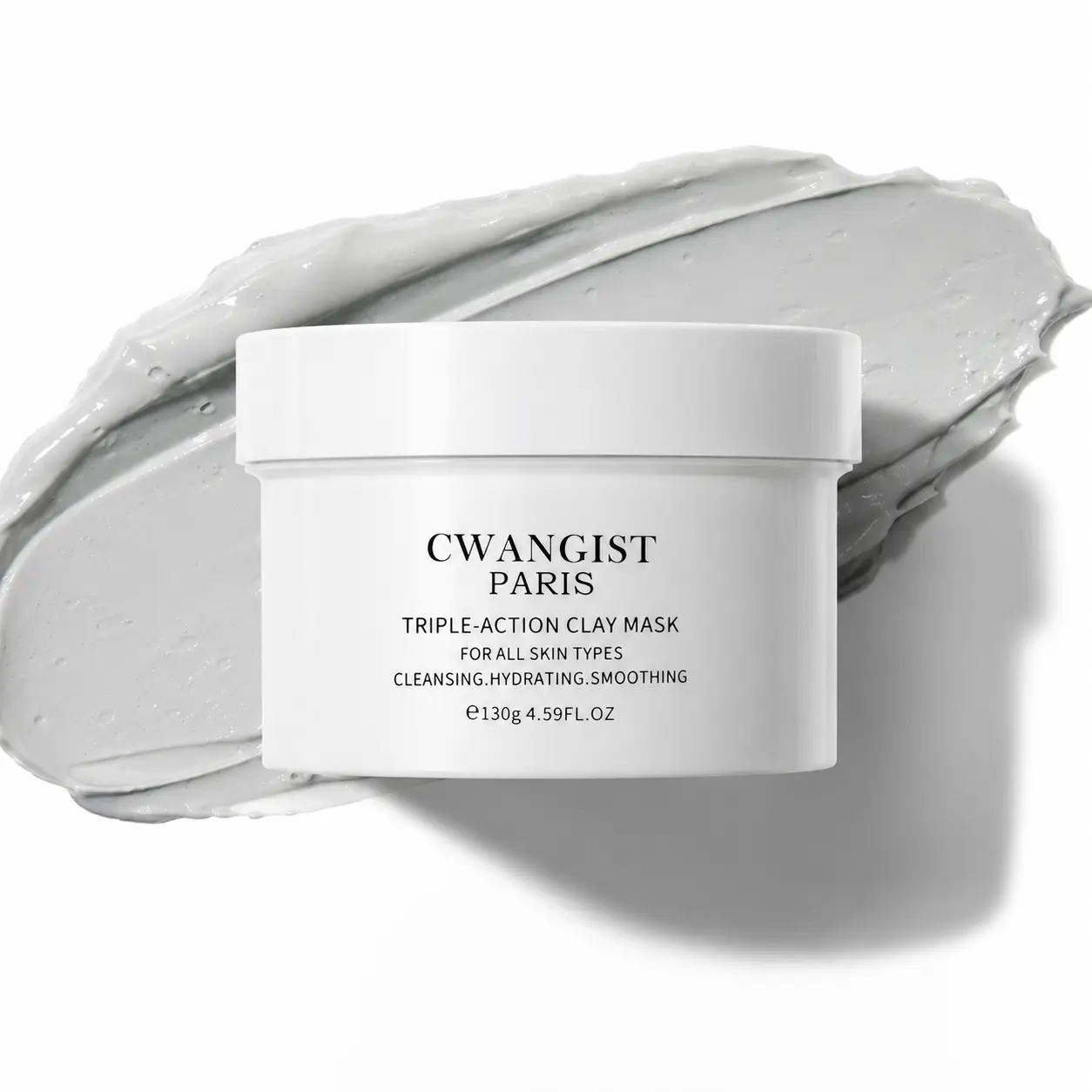 CWANGIST PARIS Clay-Based Facial Mask - French Lab-Developed for Oily & Combination Skin, 10-Minute Weekly Reset with Triple-Action Detox, Cleansing, Moisturizing, Blackhead Removal for Clean, Fresh, Soft Skin, 4.59 fl oz, Non-Toxic, Unisex