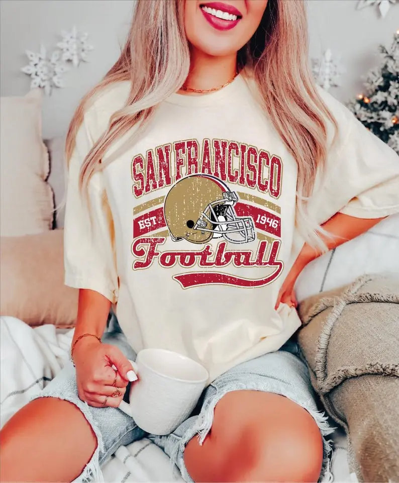 San Francisco Football Shirt, Vintage Style Football T shirt, San Francisco Fan Gift Tee