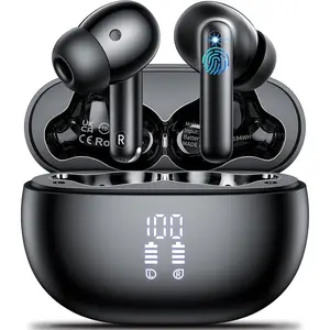 Wireless Earbuds,2025 Bluetooth 5.3 Bass Stereo Headphones with 4 ENC Mic,42H Playtime Ear Buds with Charging Case LED Display,Sport Earphones IPX7 Waterproof for iPhone, Android, Pad, Sports and Work