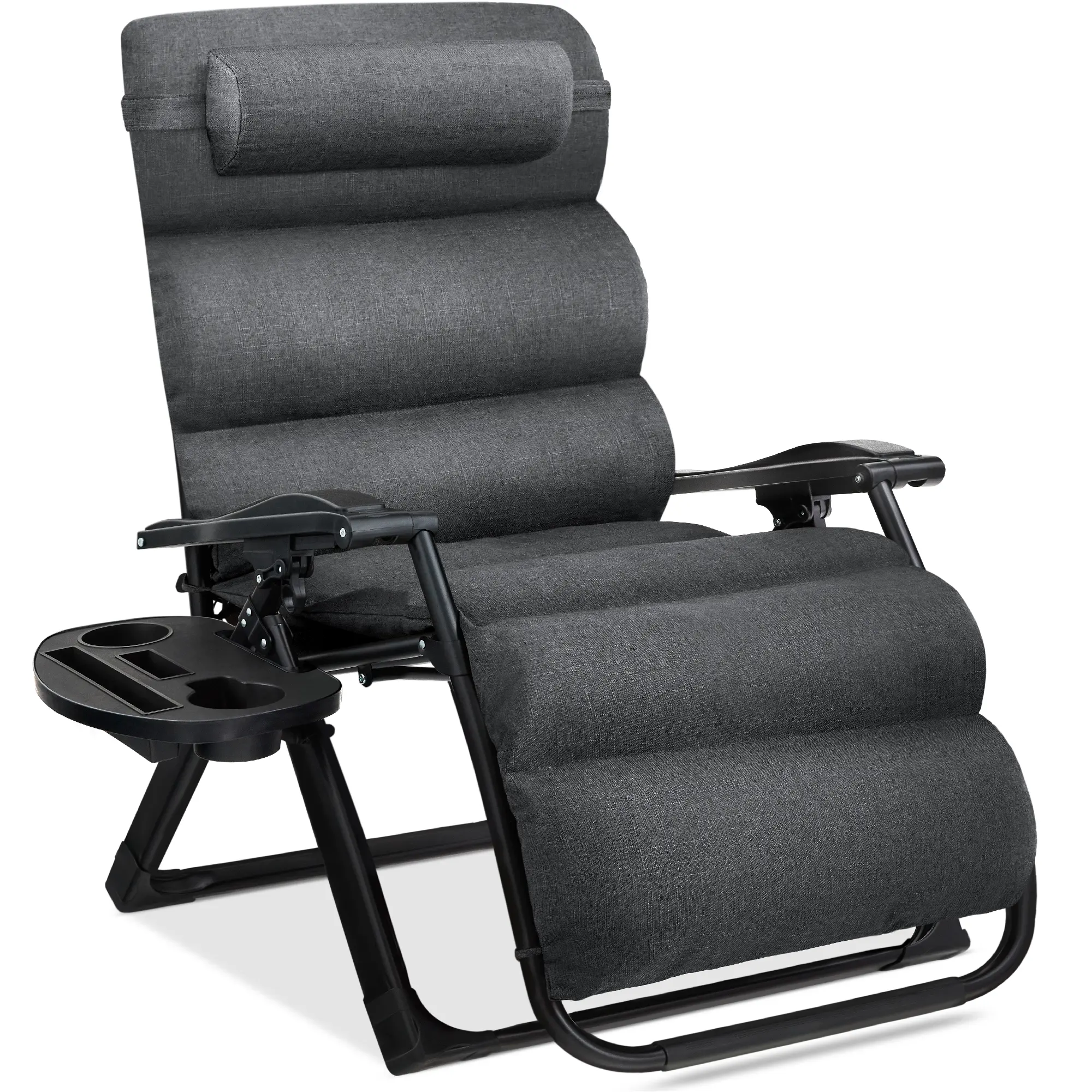 Best Choice Products Oversized Zero Gravity Chair, Folding Recliner w/ Removable Cushion, Side Tray