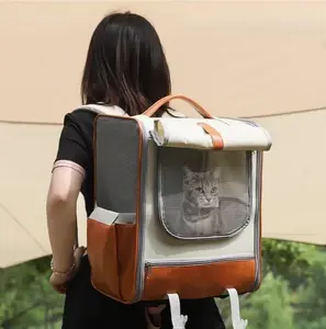 Extra Large Pet Backpack Carrier for Cats, Dogs, Small Animals - Heavy-Duty Backpack with Ventilated Mesh Window, Adjustable Shoulder Straps & Secure Zipper Closure - Front Facing Design for Travel, Vet Visits, Hiking - All-Season Carrier