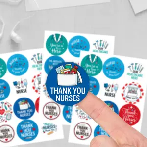 10 Sheets/120 Stickers Nurse Appreciation Stickers, Medical Worker Gratitude Labels, Cute Healthcare Theme Thank You Stickers, Hospital Staff Gift Tags