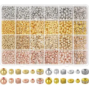 3820 Assorted Bracelet Beads - Rhinestone, Spacer, Flat, Sliver, Rose  for  Making