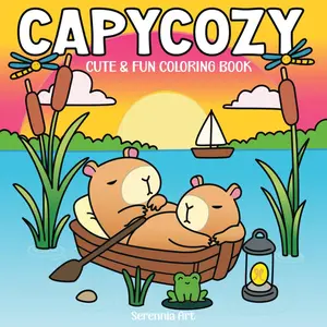 CapyCozy: Coloring Book for Adults and Teens with Super Cute Capybaras in Cozy Hygge Moments for Relaxation (Cozy Coloring Books)