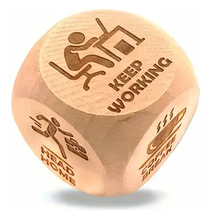 Six-Sided Wooden Dice with Fun Office & Learning Rest Points, Decision Dice, Perfect Gift for Colleague Birthdays & Holidays