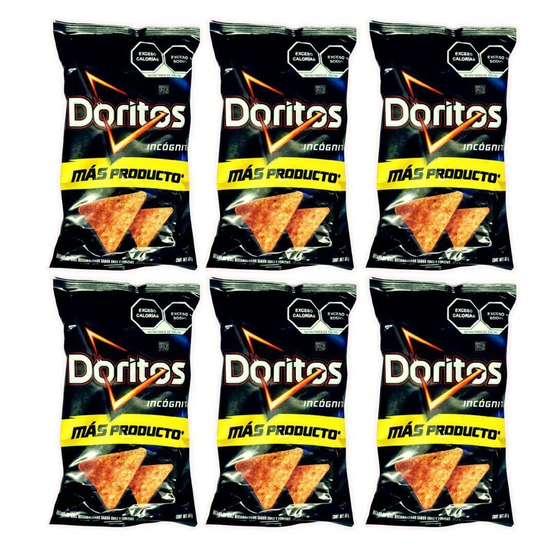 Doritos Incognito, Sabritas Chips, 6 Small Bags - Traditional Mexican Chips, Mysterious Flavors, Crunchy