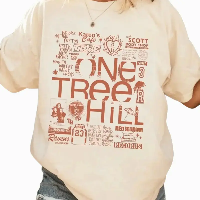 One Tree Hill Doodle Art Shirt, Vintage One Tree Hill Movie Shirt, Brooke Davis Peyton Sawyer Nathan Scott Shirt