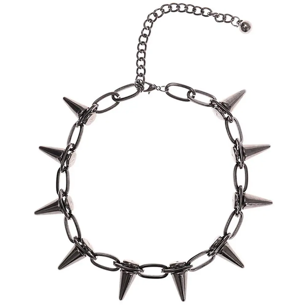 Spike Chokers For Women Choker Goth Necklaces Mens Chain Collar Punk Streetwear Handmade Adjustable Vintage Rivet