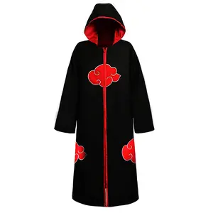 European American Halloween Ninja Naruto Akatsuki Organization Fourth Generation Cloak Cosplay Outfit Polyester