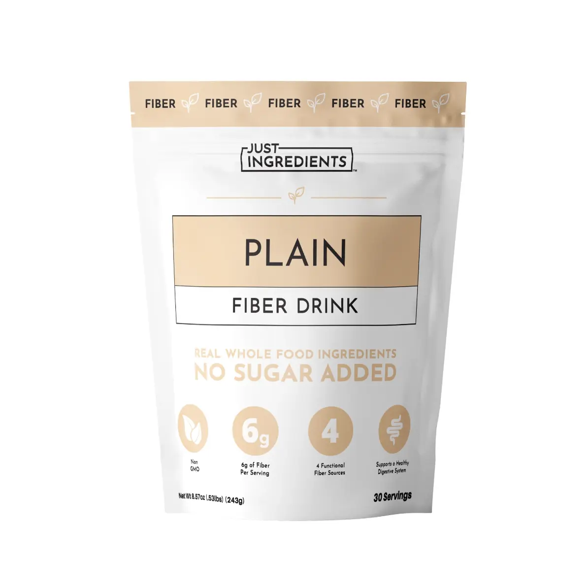 Just Ingredients Plain Fiber Drink - 30 Servings, 6g Fiber, No Added Sugar, Supports Regularity & Digestive Health Just Ingredients Plain Fiber Drink - 30 Servings, 6g Fiber, No Added Sugar, Supports Regularity & Digestive Health