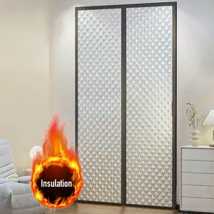 One-Piece No-Drill Windproof Insulated Door Curtain, Winter Warm Soundproof Cotton Door Curtain, Air Conditioning Partition Curtain