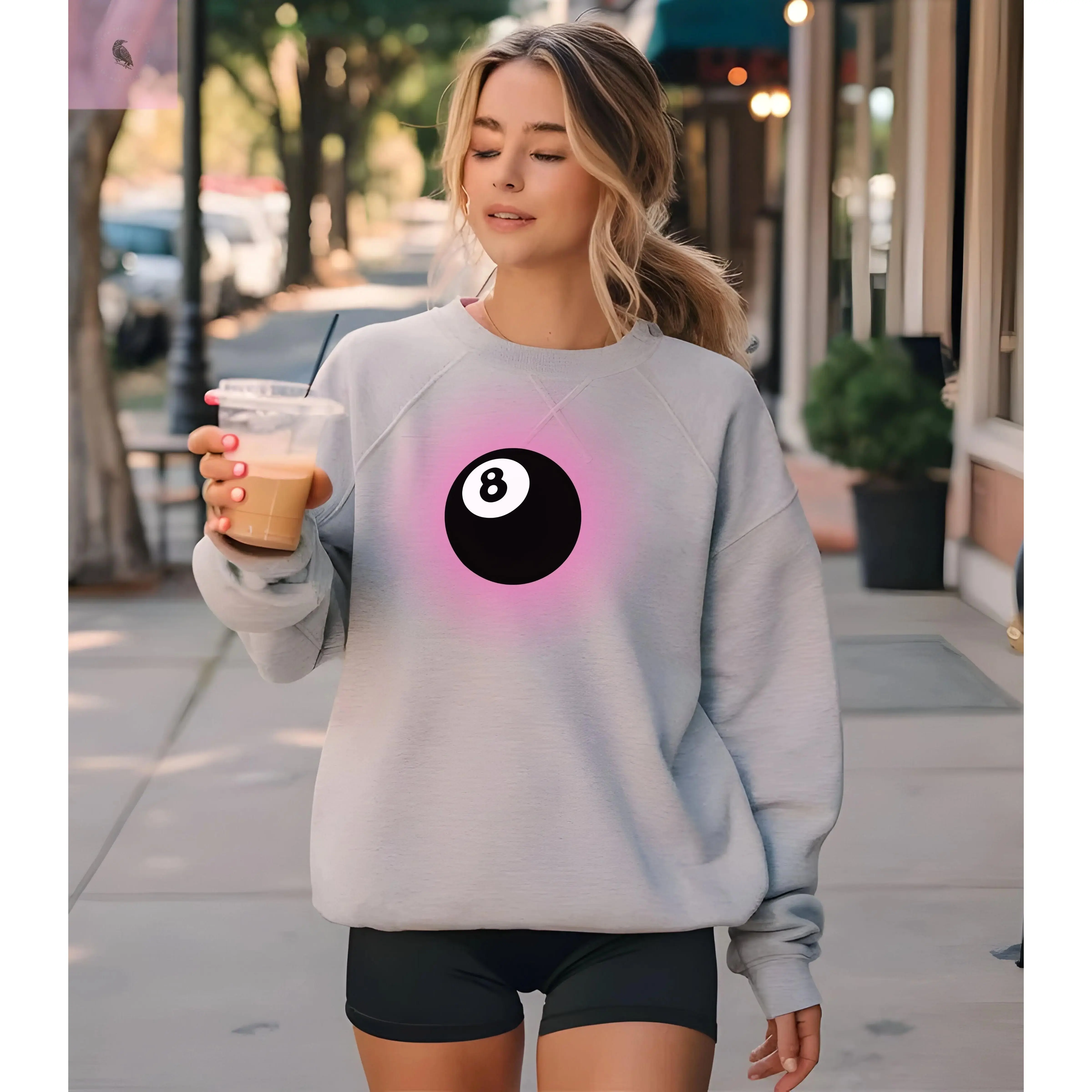 Eight Ball Lucky Halloween Sweatshirt, Trendy Gilden Top, Fun Quality Crewneck Jumper, Unisex Heavy Blend Pullover, Halloween Gift Collar Cotton