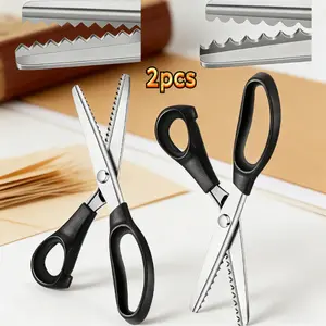 2-piece Stainless Steel Professional Toothed Scissors | Multi-functional Stainless Steel Tailor's Scissors, Suitable for Sewing, Paper Cutting and Fabric Work, Ambidextrous