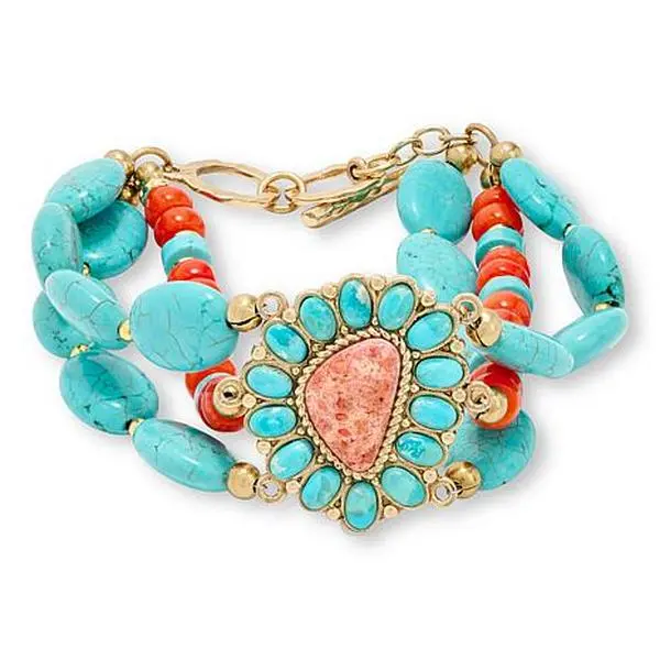 GemHues Multi Stone Southwestern-Inspired Statement Bracelet