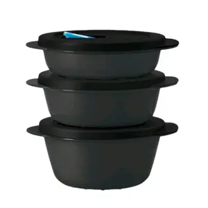 Microflash  Microwave Set Black meal prep food containers