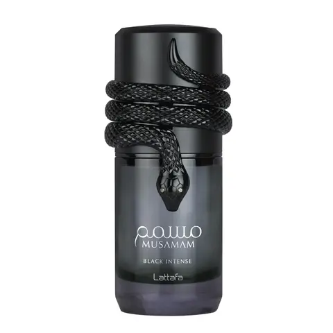 Musamam Black Intense Eau de Parfum, Unisex Fragrance, Spicy, Woody & Amber Notes, 3.4 oz / 100 ml