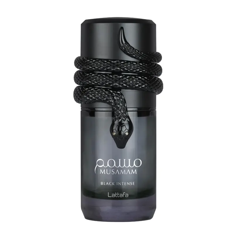 Musamam Black Intense Eau de Parfum, Unisex Fragrance, Spicy, Woody & Amber Notes, 3.4 oz / 100 ml