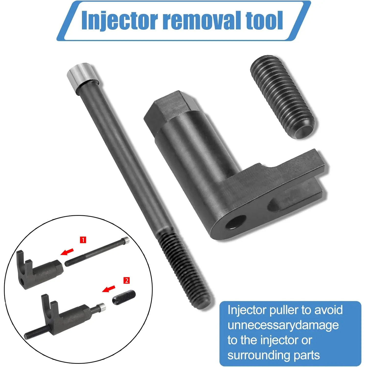 Diesel Fuel Injector Removal Tool Set for Ford 2011-2018 6.7L Engines, Automotive Maintenance Tools, Automotive Vehicle Tools, Injector Puller Kit, Injector Extractor Tool Durable Design No Battery Needed Easy Maintenance Repair Kit, Car Repair Tools