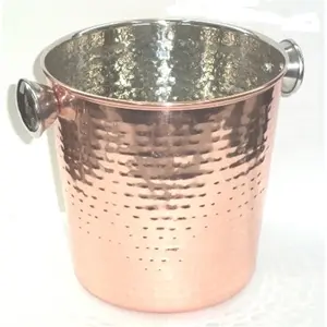 Starcrafts 72162 Stainless Steel Champagne Bucket, Hammered Copper Plated