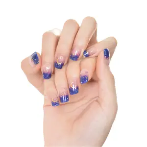 PELCAS Celestial Star & Moon Gel Nail Strips  | 11PCS Semi Cured UV Gel Nails | Salon Quality at Home | Easy Apply & Remove