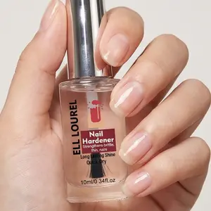 ELL LOUREL Nail Hardener,High Gloss Top Coat, 10ml Quick-Dry Clear Nail Treatment, Functions as Both a Nail Strengthener for Weak Nails and a Protective Top Coat Sealer, Delivers a Durable, Chip-Resistant Shine, Prevents Yellowing & Damage Nails