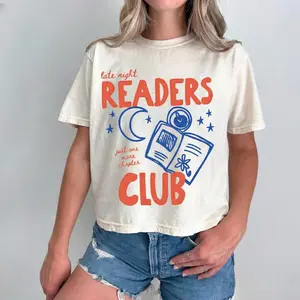Comfort Colors® Book Shirt, Late Night Readers Club TShirt, Bookish Shirt, Bookworm Shirt, Reading Graphic Tee, Book Lover Gift, Book Club