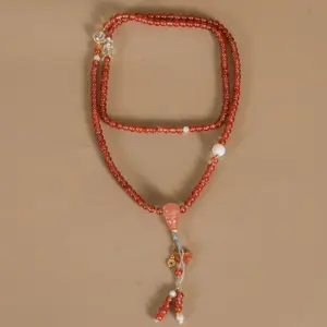 Unisex Multi-Loop Pink Crystal Bracelet for Adults, Daily Layered Wear, Anti-Fray Rare Stone Collectible Cultural Item