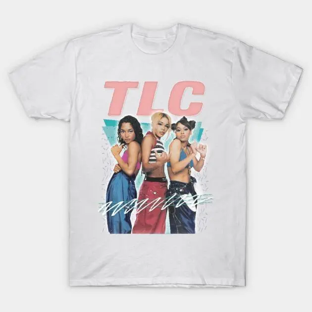 TLC 90s Aesthetic Fan Art Design - Tlc - T-ShirtVintage TLC Girls Band Tee, Classic 90s R&B Graphic T-Shirt, Retro Music Fan Shirt
