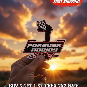 Forever Rowdy Sticker, Kyle Busch Tribute Decal, 1985-2026 Racing Memorial Vinyl Sticker A