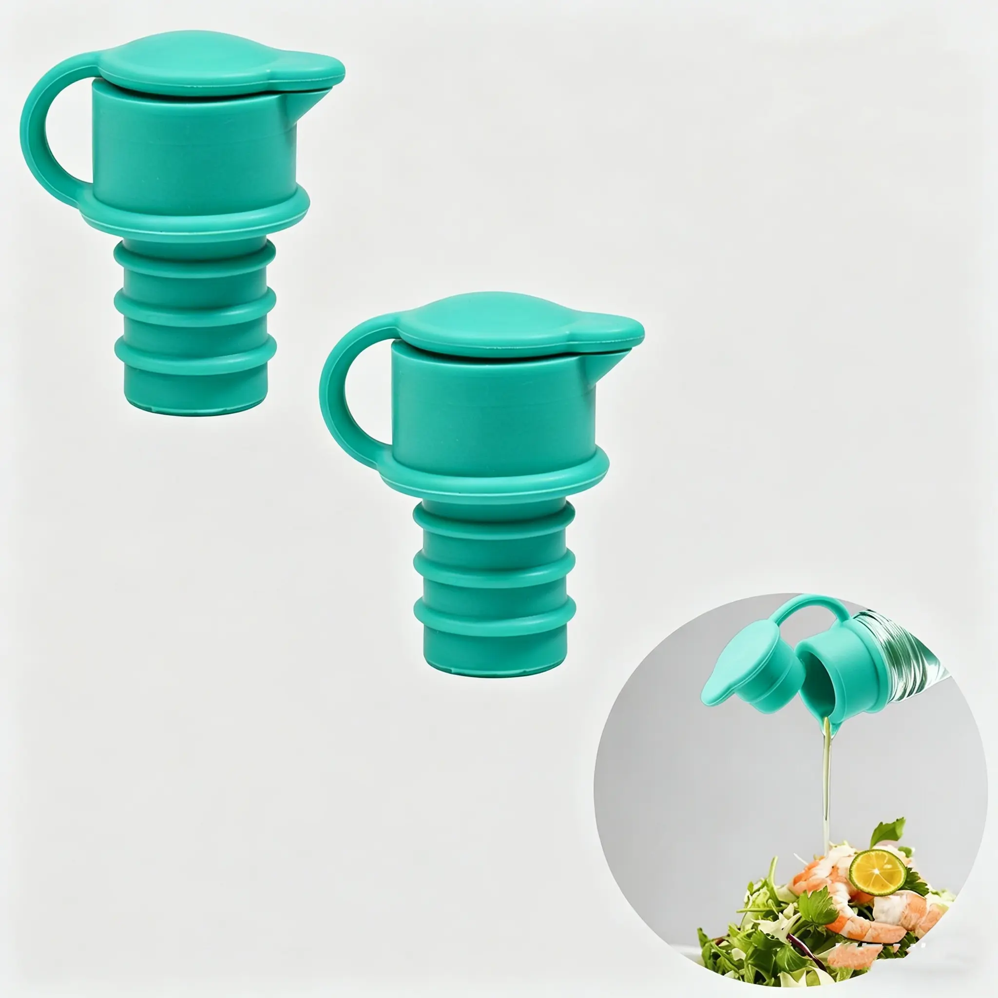 4-Piece Silicone Bottle Stopper Set - Vacuum Sealing Freshness Caps for Beverage Bottles, Condiment Bottles, and More. Durable, Multi-Functional Party Stoppers featuring a Leak-Proof Design; Ideal for Beverage Preservation, Festive Occasions, and Reusable