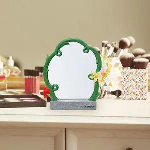 Resin Flower Mirror, Decorative Makeup Mirror for Home Decoration, Bedroom Vanity Table, Desk, Holiday Gift, Soft Furnishing