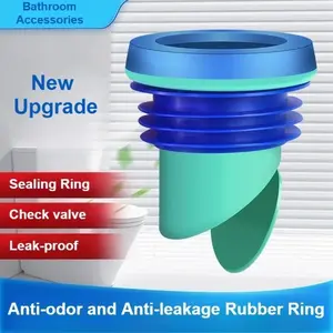 Universal toilet anti-odor and anti-insect device with reverse-flow valve and sealing integrated long and thick toilet accessories interface seal