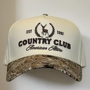 COUNTRY CLUB Vintage Western Trucker Hat for Men & Women Cowboy Hat & Cowgirl Caps in Camo & Denim Embroidered Cotton Snapback Country Fashion Gift Trendy Baseball Cap