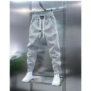 Men's Zebra Pattern Casual Sports Jogging Pants Multi-Functional Spring Autumn Loose Waist Cargo Harem Sweatpants for Everyday Wear
