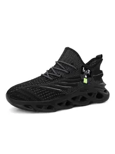 Men's Summer Flyknit Mesh Breathable Casual Running Shoes, Durable Anti-Slip Sneakers, Trendy Comfortable Athletic Footwear