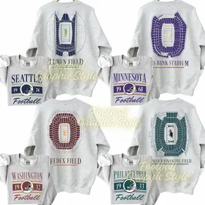 Retro Graphic All Team Football 2 Sided Sport Grey Sweatshirt, Football Thowback Vintage All Teams For Fans Sweatshirt, Unisex Vintage College Football Crewnecks WV