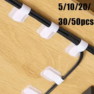 Nylon Self-Adhesive Wire Clip, Strong Back Adhesive Desktop Cable Organizer, Multi-Functional Cable Management Stand for Home and Office