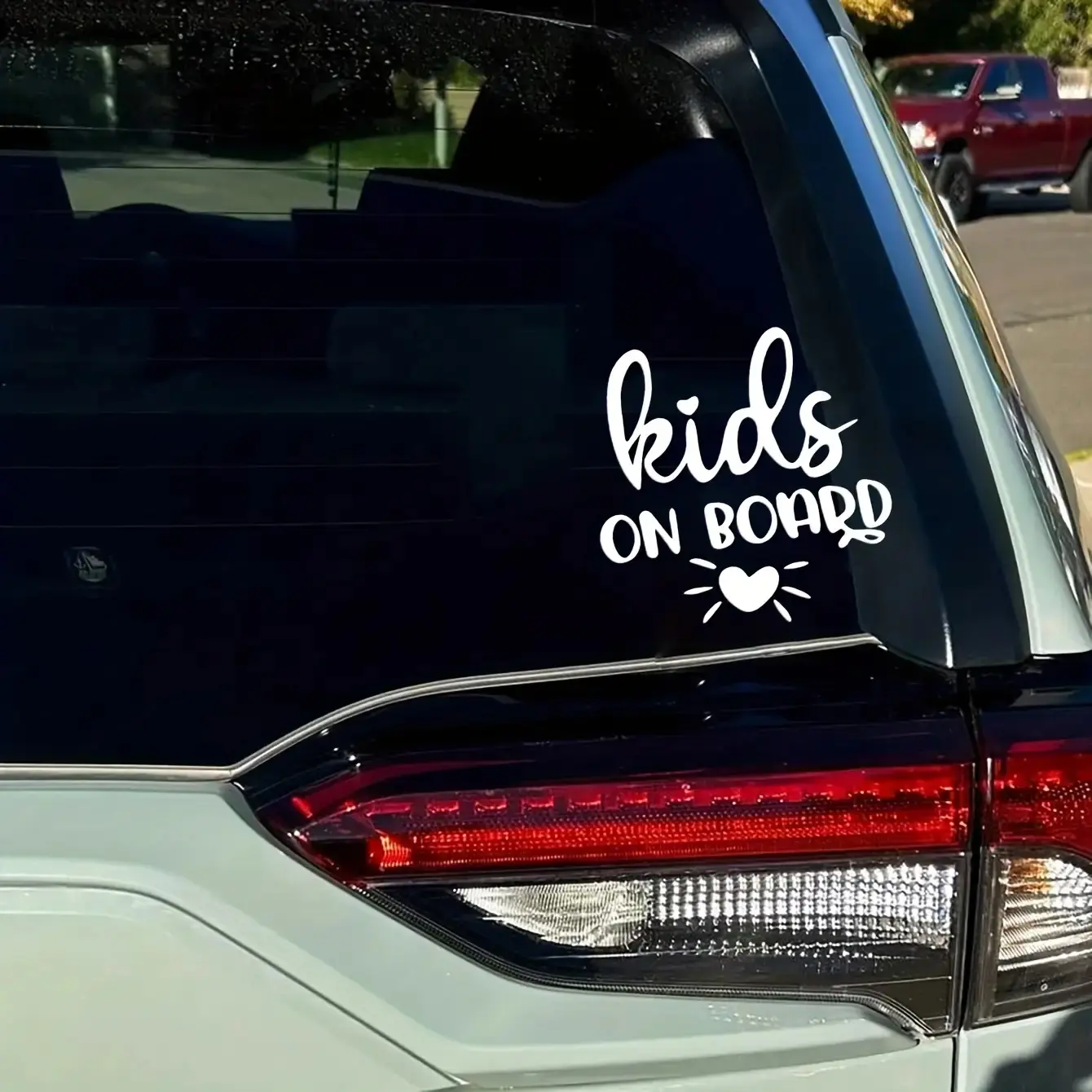 1PC "kids on board Warm Sticker for Cars Soft Element Design Suitable for Family Car Rear Windows, Bodies Delivers Parent-Child Reminder Lights Up Vehicle Details Fits Family Models Warm Decoration Goodie Car Decals Car Decorations Automotive Decoration