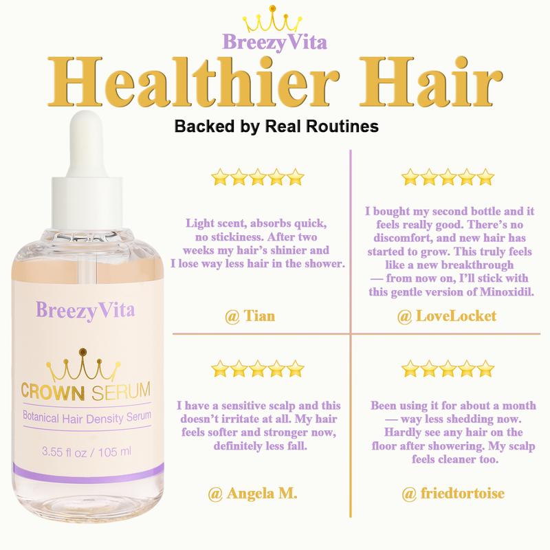 【Buy 1 Get 1 Free】Crown Serum Hair Regrowth Serum for Hair Loss & Thinning – Less Shedding, Fuller Hair, Fast Absorbing, No Grease Ginseng Haircare