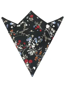 INSPIRE CHIC Men's Floral Print Lightweight Handkerchief Solid Edges Soft Pocket Squares for Wedding Party