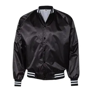 Augusta Sportswear Womens Augusta Satin Baseball Jacket_Striped Trim