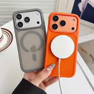 Magnetic Magsafe Compatible iPhone Case, Military Grade Shockproof Drop Protection Phone Cover for iPhone 17 16 15 14 13 12 Pro Pro Max Air Plus, Anti-Fingerprint Silky Matte Translucent Back, Non-Slip Comfort Grip Wireless Charging Case