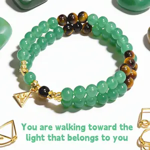 One natural crystal wealth-attracting bracelet – featuring Amazonite, a natural crystal amulet for attracting wealth and abundance, suitable for wearing on birthdays, anniversaries, summer vacations, and themed parties.