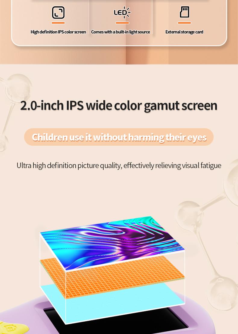 Early learning toy electronic magnifying glass. High-definition pixel images for children observing plants and insects, suitable for boys and girls aged 4–10. Mini handheld pocket digital microscope, easy to carry, fosters curiosity and a desire to explor