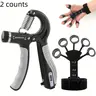 Grip Strength Training Kit, Strength Training Gear, 1 Count Adjustable Grip Strength Trainer & 1 Count 3 Levels Finger Stretcher, Professional Hand Strengthener Workout Hand Grip for Men & Women, Home Training Equipment Workout Fitness Equipment