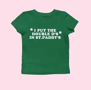 I Put The Double D's In St. Paddy's Day Baby Tee, Funny Saint Patricks Day, Funny St. Patty's Crop, Kiss Me I'm Irish, Lucky St Paddy's Day